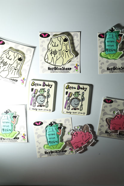 Climbing Illustration Epoxy Magnet