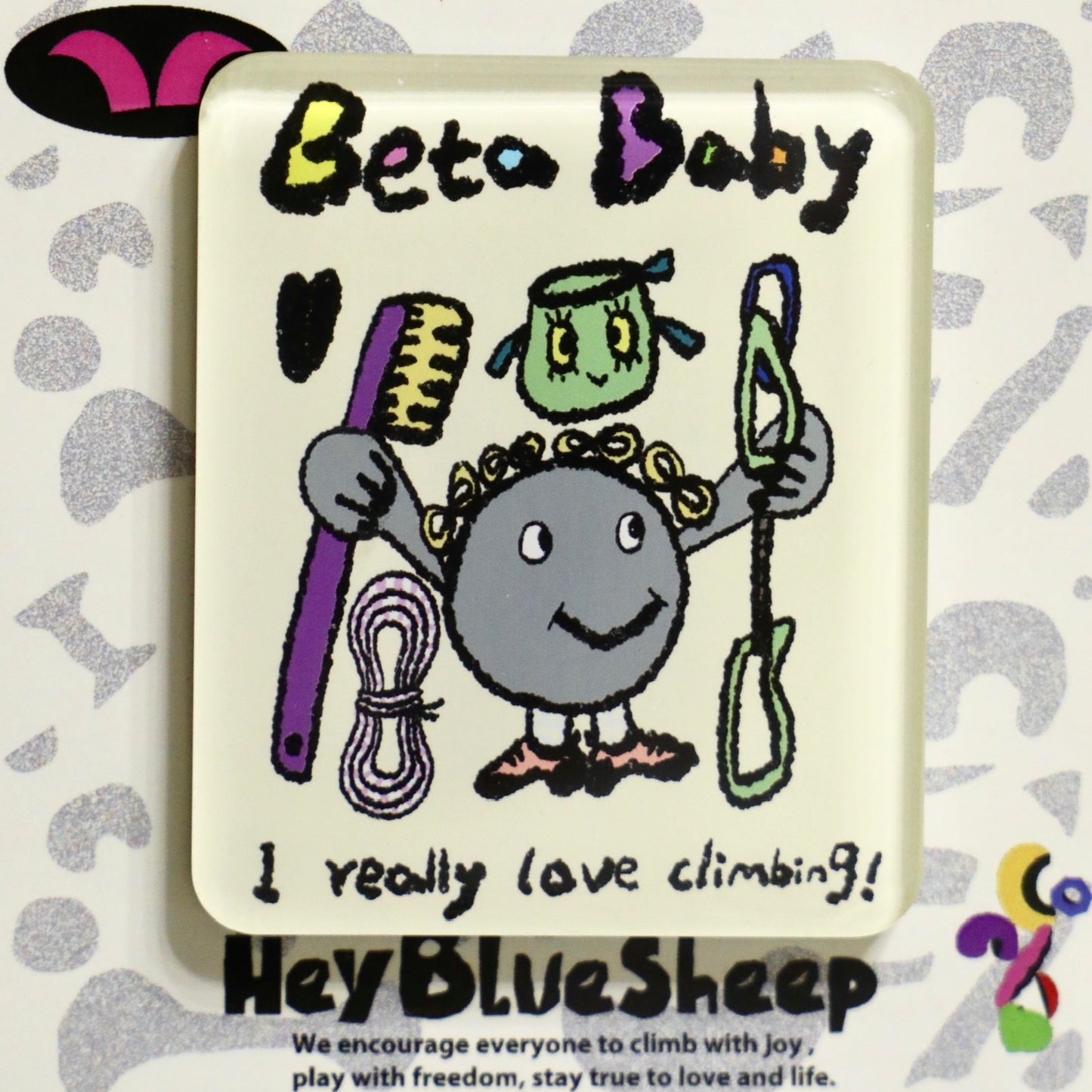 Climbing Illustration Epoxy Magnet