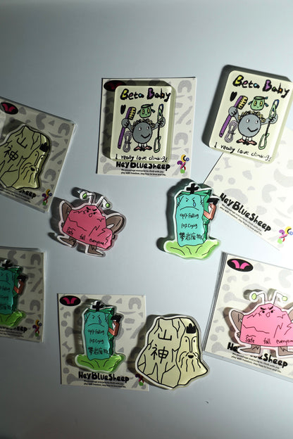 Climbing Illustration Epoxy Magnet